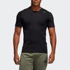 Adidas T Shirts Men's Black Crew Neck Moderate Straight Fit FJ6146