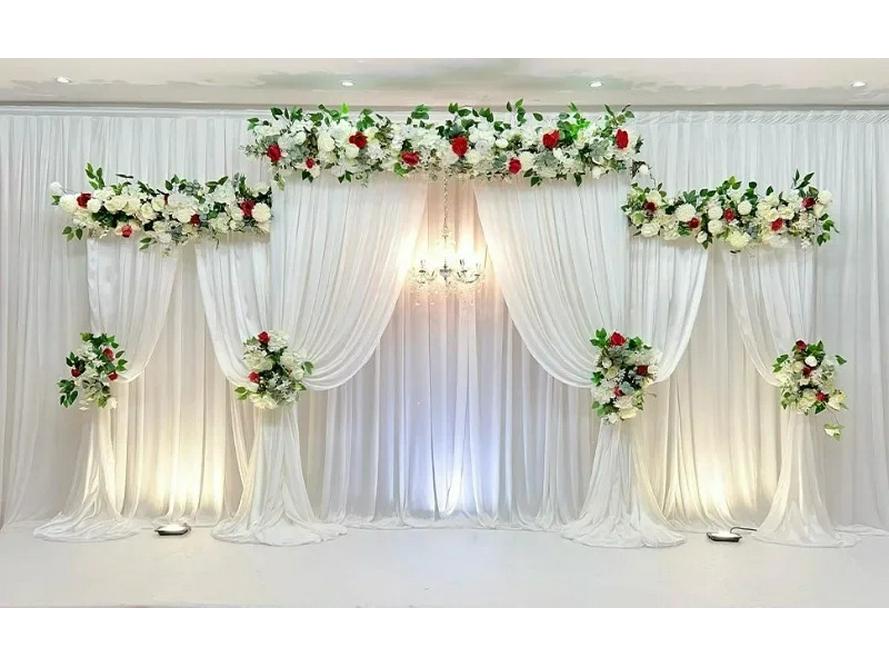 3x6m Double Layer Retractable Backdrop & Curtain Stand for Weddings – Aluminum Alloy Display Stand