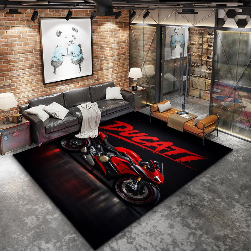 Kobercový koberec Ducati do obývacího pokoje, ložnice, domácí dekorace na pohovku, protiskluzová podložka pro dětské hraní
