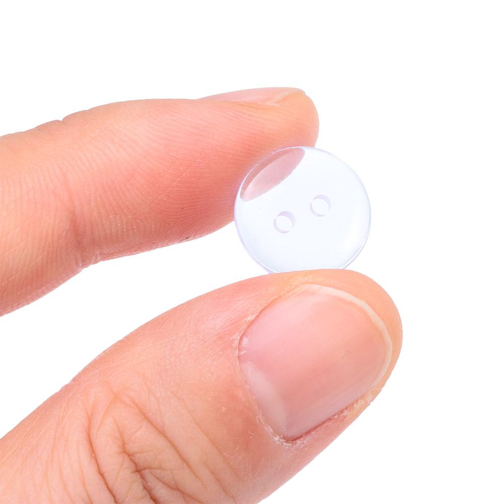 Clear Clear  Buttons 12.5mm 2 Hole Craft Buttons 12.5mm Round Transparent  Sewing
