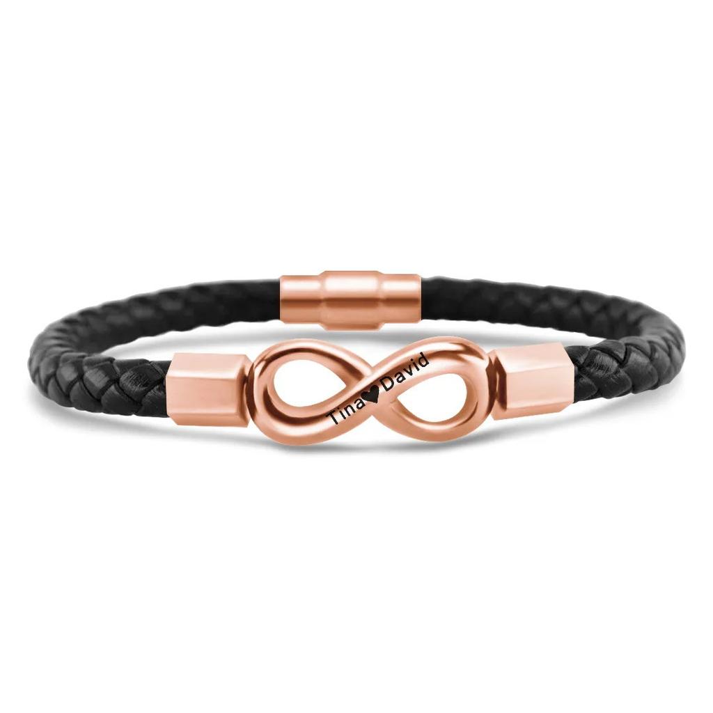 European and American 8-character Leather Rope Bracelet Personalized DIY Woven Bracelet Men's Bracelet Simple Retro Jewelry