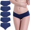 Women's Low Waist Seamless V-Shaped Solid Color Briefs Maternity Panties