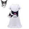 Children's Kurumi Dress European And American Style White Color Polyester Milk Silk Fabric