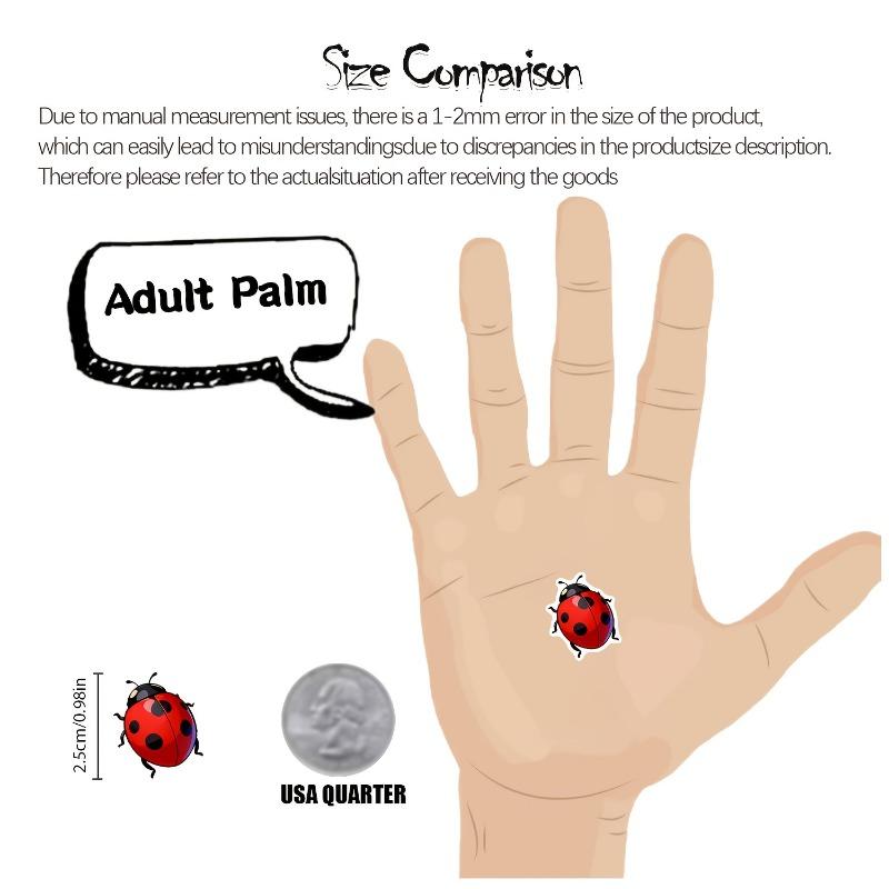 1 Roll (500 pieces) of irregular cartoon ladybug stickers