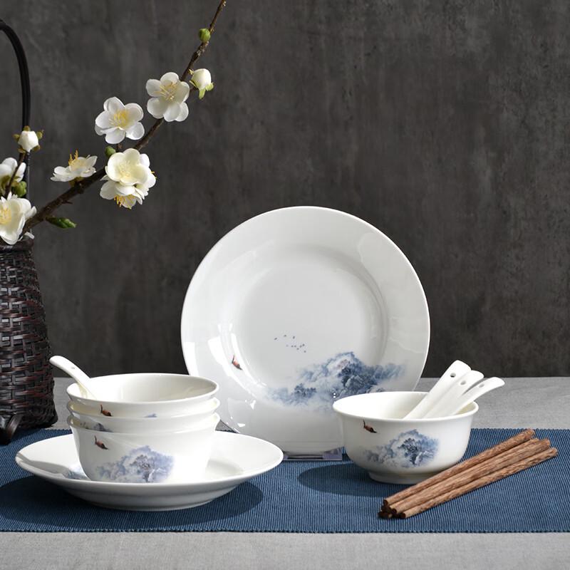 Tang Hui 14-Piece Chinese Bone China Dinnerware Set