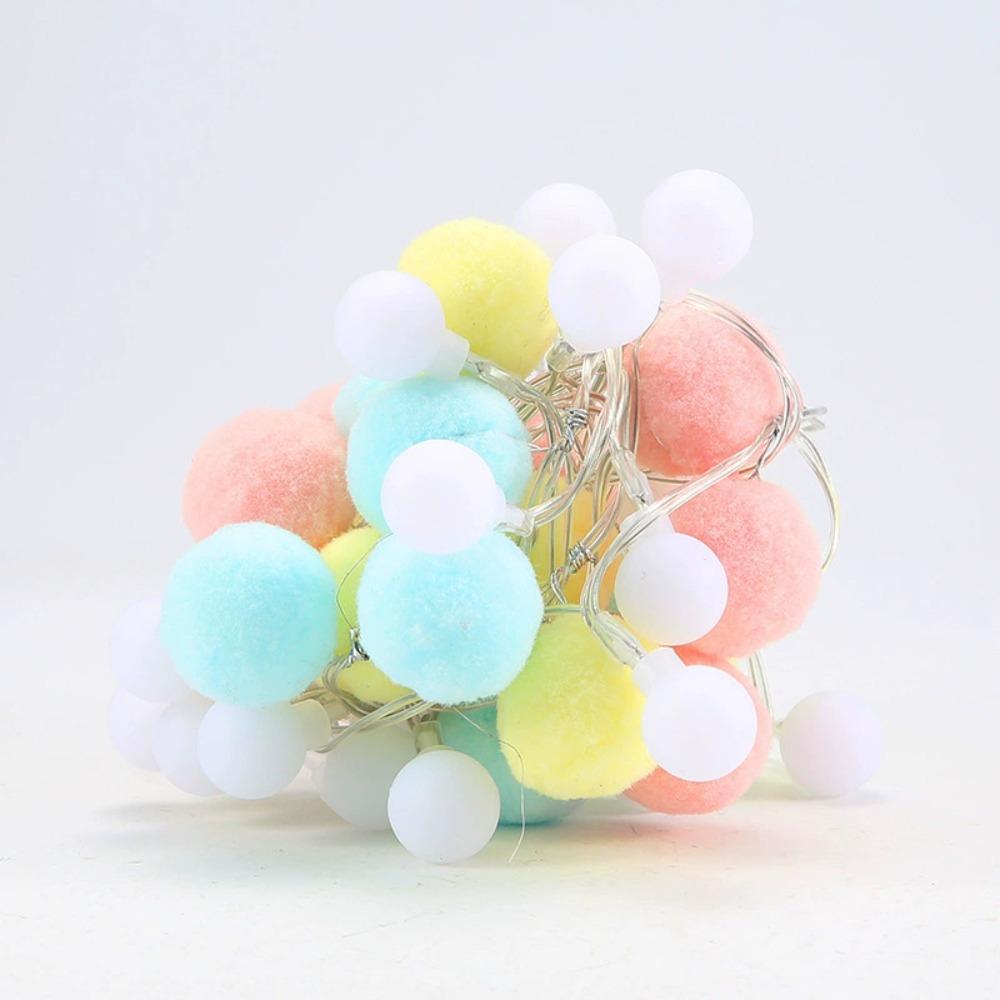 Round Pompom LED Pompom Light String Colorful Lights New LED Colored Light String Colored Lights String of Colorful Lights