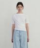 NOTIA Unbalance Drape Half T-Shirt - Ivory