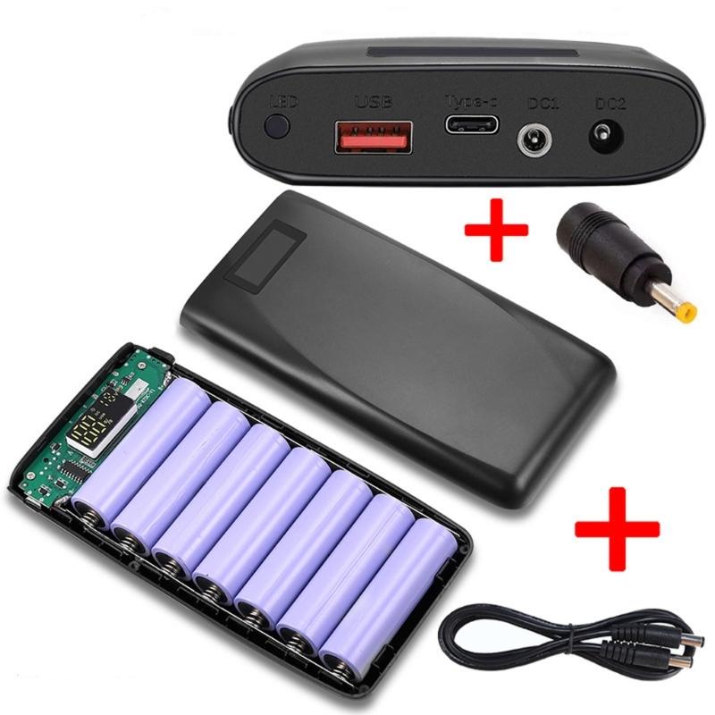 7Slot 18650 Battery Case Adjustable Voltage 7pcs 18650 Battery Holder Shell For Outdoor Camping Electronic Devices