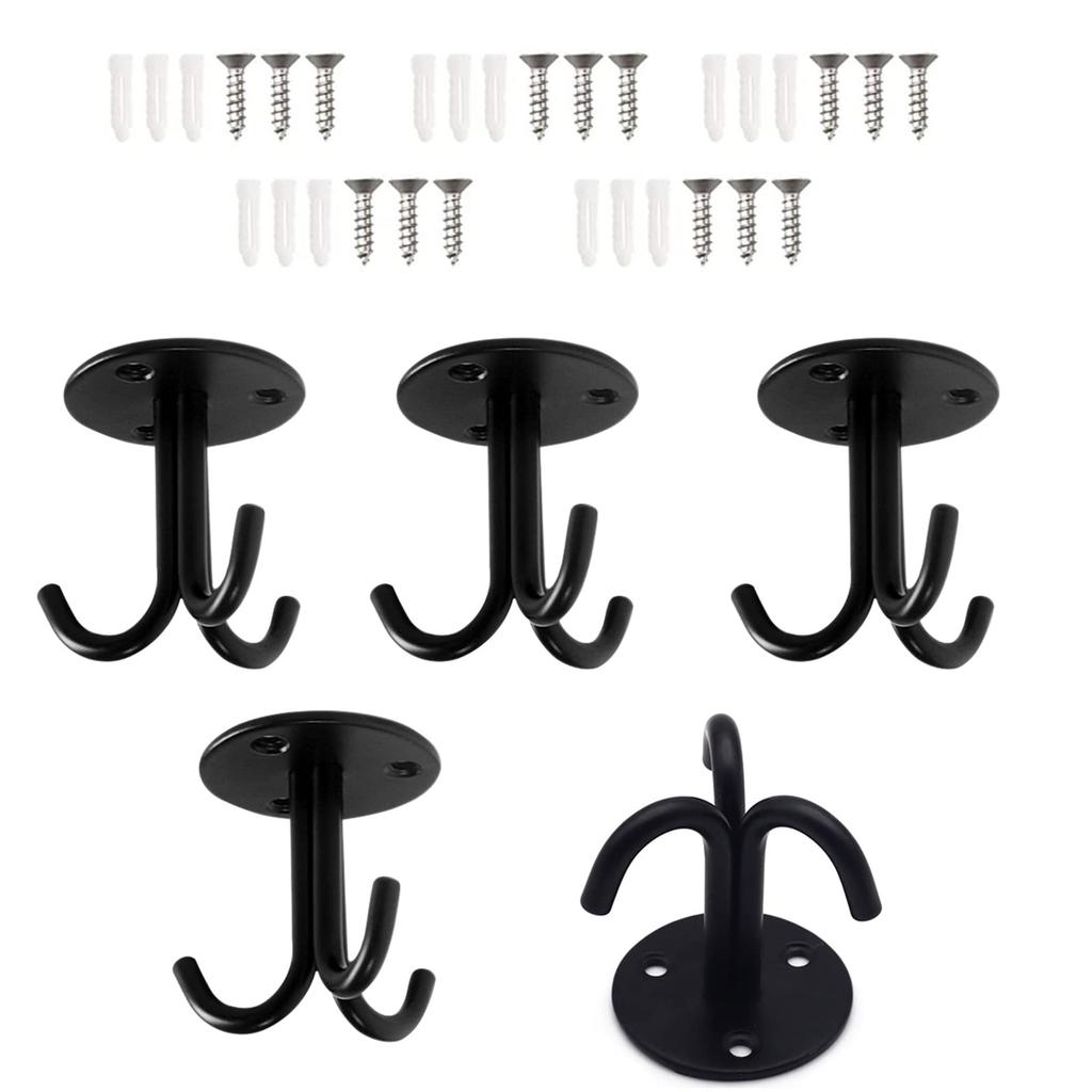 Pack of 5 Triple Hook Ceiling Hook Stainless Steel Hanging Hardware for Chandeliers Fan Hammocks Indoor Outdoor Use