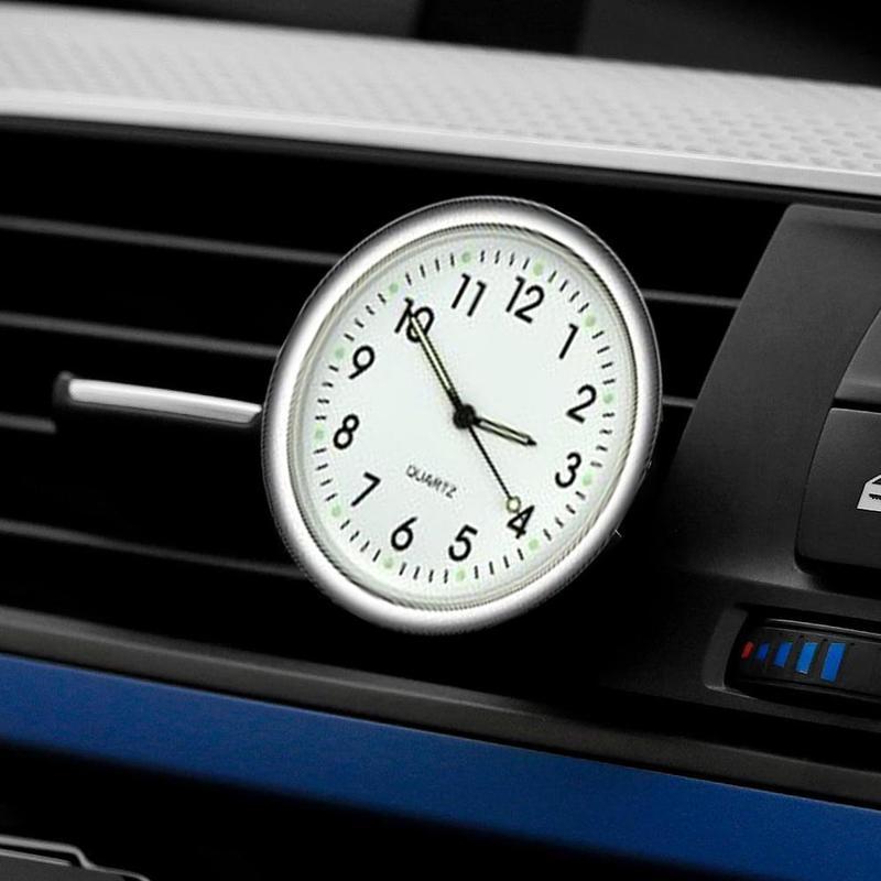 Nuovo Orologio al Quarzo Mini per Auto Orologio Luminoso per Cruscotto Auto Orologio Analogico a Tempo Orologio da Attaccare per Cruscotto Auto Barca