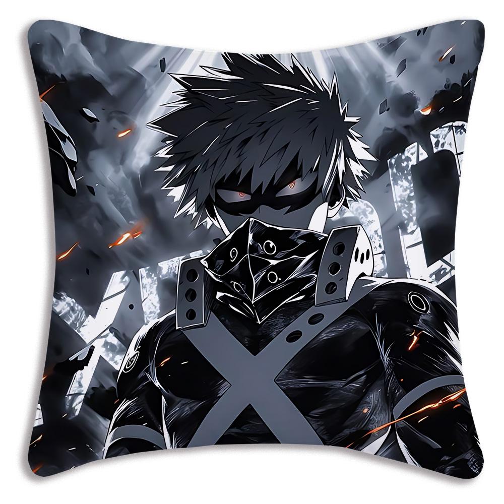 Anime My h-Hero Academias Pillow Covers Cartoon Sofa Decorative Home Double-sided Printing Short Plush Cute Cushion Cover