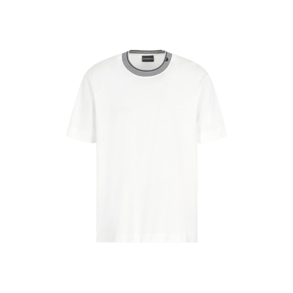 EMPORIO ARMANI Ribbed Trim Jersey T Shirt EM000853-AF12926-U0003