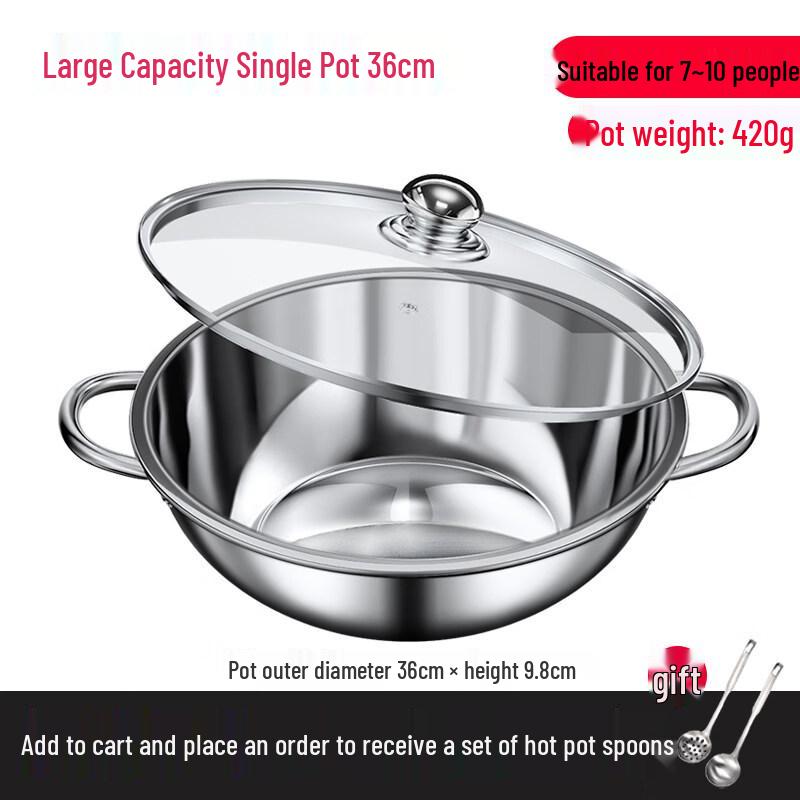 Huimayuan Extra Thick Stainless Steel Induction Single Flavor Hot Pot
