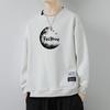 Spring New Men's Pullover Round Neck Printed Contrast Long-Sleeved Fake Two-Piece Sweaters