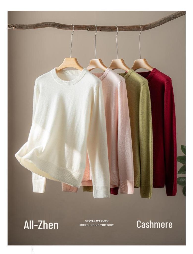 Women's 100% Cashmere Half-High Collar Loose Fit Sweater - Autumn/Winter Collection