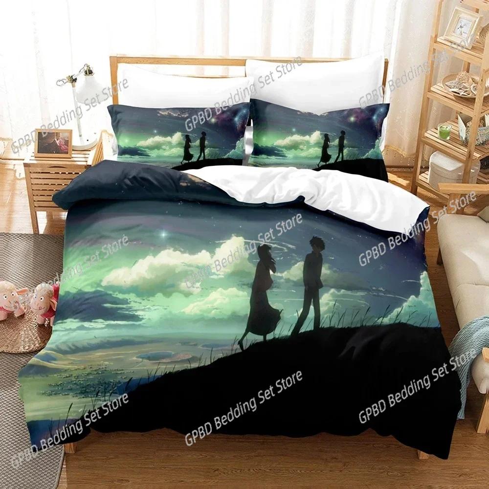 Luxury New 3D Print Japan 3D Anime 5 Centimeters Per Second Bedding Sets Duvet Cover Set Full Queen King Bedclothes Bed Linen