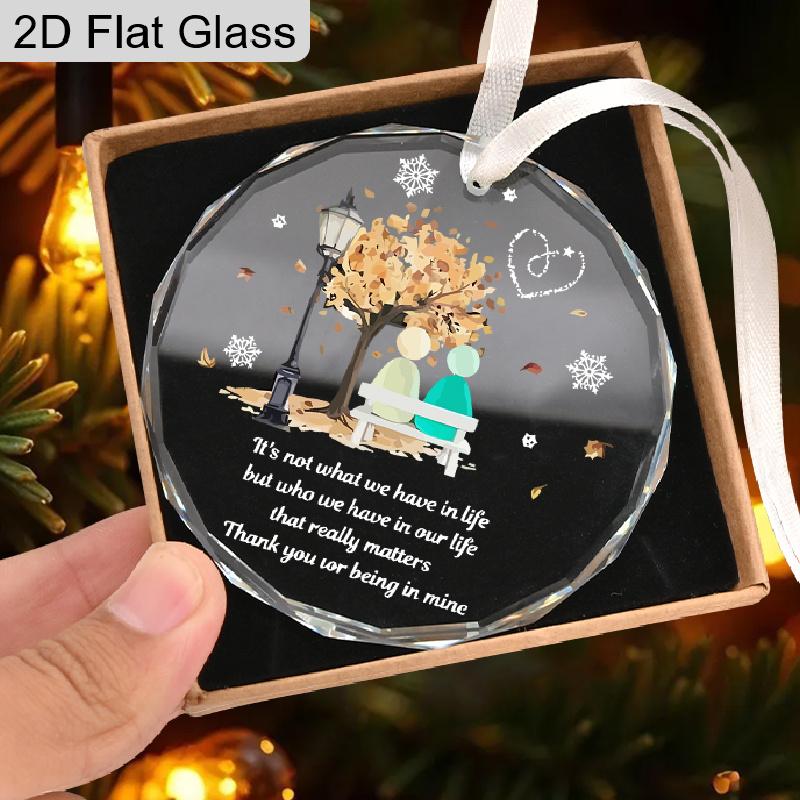 Christmas Friendship Transparent Glass Pendant Friendship Souvenir, Hanging Ornament, Navidad Keepsake,Holiday Party Decor, Friendship Gift