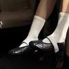 Fashion Comfort Round Toe Shallow Soft Leather Flats Women Fashion Sewing Design Brand Mary Jane Shoes Concise Lightweight Casual Shoes