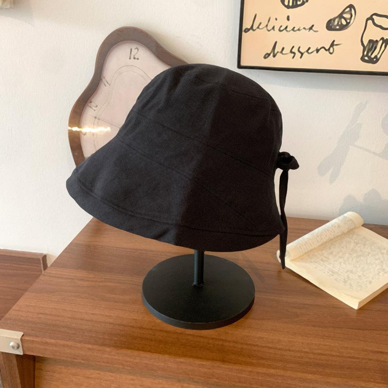 

Japanese linen breathable bucket hat solid color women s new spring and summer light and breathable face small bucket hat versatile basin hat чорний