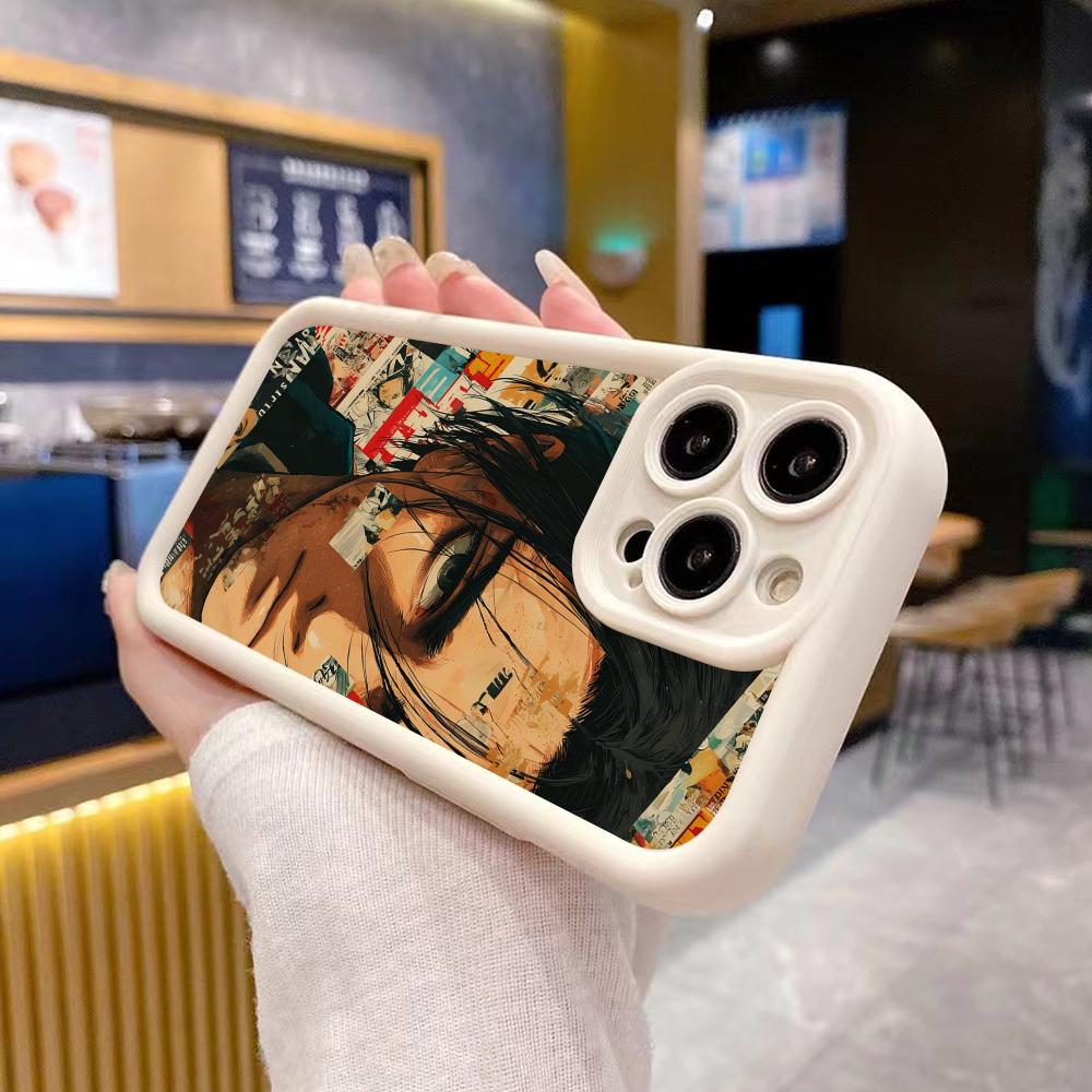 AOT Eren Yeager Verdickte TPU Handyhülle für iPhone 17 16 15 14 13 12 11 Air Pro Max Plus Bunte Hülle
