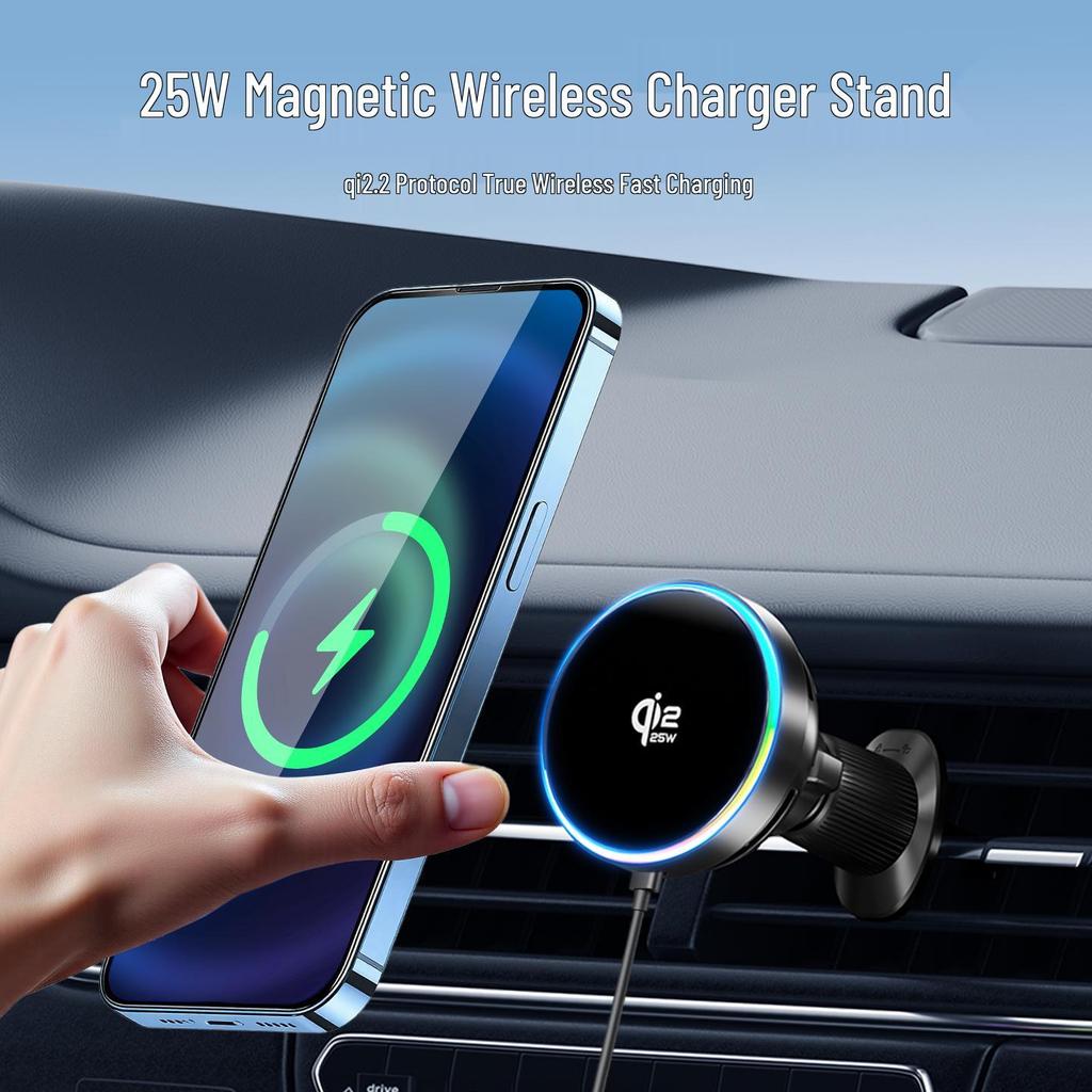 New Car Vent Mount: Qi 2.2 Wireless Charger, Phone Cooler, Magnetic 25W Fast Charging Holder