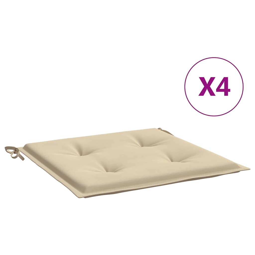 Garden Chair Cushions 4 pcs. Beige 40x40x4 cm Oxford Fabric