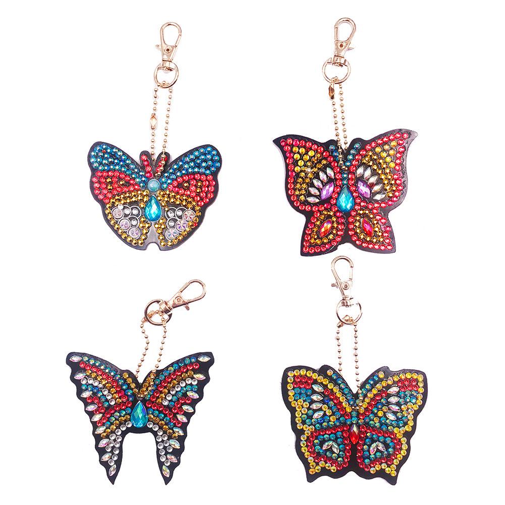 DIY Diamond Painting Keychain Kit – 4Pcs Full Drill Keyring Pendants, Handmade Craft Ornaments - View #12