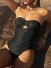 1011 new European and American sexy special fabric one-piece swimsuit swimsuit women's special fabric