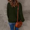 Women's Fashion Round Neck Pullover Sweater Casual Versatile Solid Color Knit Top