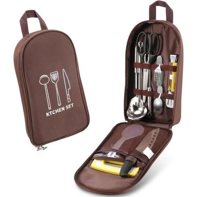 Camping Travel Cooking Utensils Organizer Travel Bag Portable Pouch for BBQ Camp Cookware Kitchen Kit