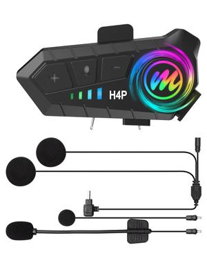 Motorcycle Moman H4 Plus Earphones for Motorcycle Intercom AI Voice Voice Activation Single Use 32 Hours Continuous Use Music Sharing IPX6 Water