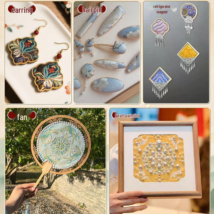 Retalhos de Tecido Brocado Jacquard Estilo Chinês para Sachê DIY e Artesanato