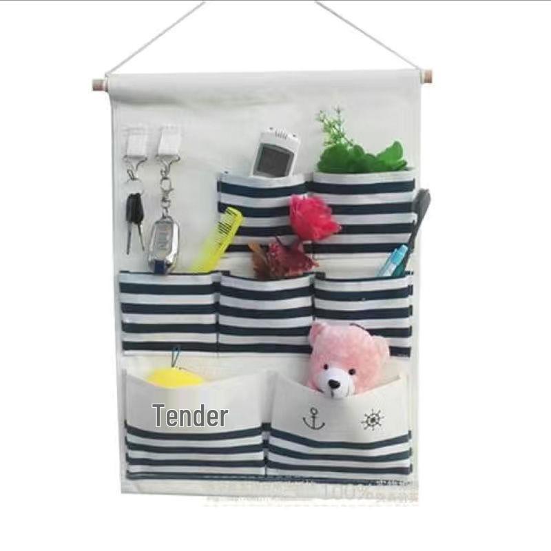 Multi-layer Fabric Hanging Storage Bag for Dormitory and Wardrobe Door, Wall-Mounted Phone Organizer