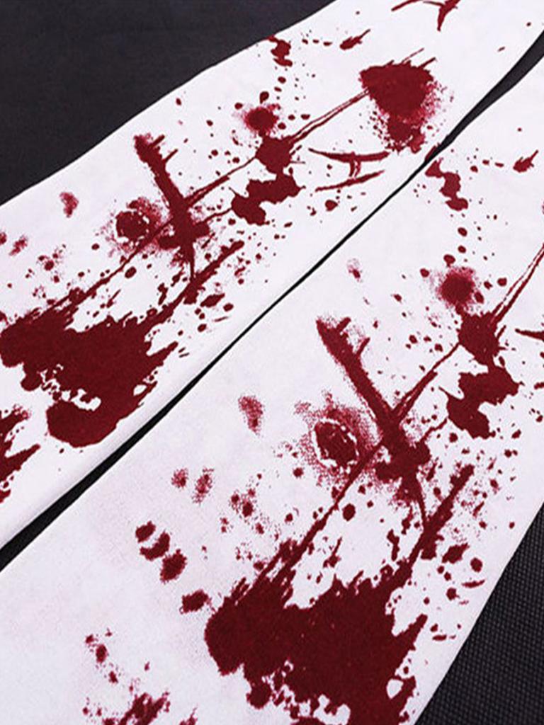 A Pair of Halloween Blood Socks, Knee High Stockings, Long Stockings, Halloween Socks, Versatile Thigh Socks, Blood Socks, Adult