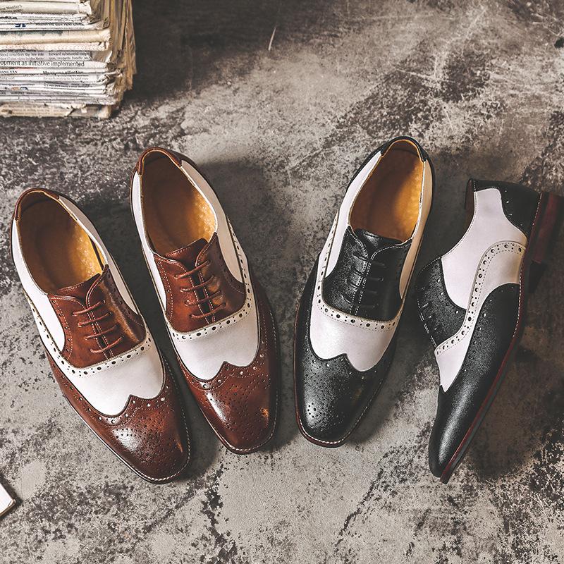 Kožené Brogues Pánské Velká Velikost Módní Svatba Párty Pánské Společenské Boty Italský Návrhář Pánské Řidičské Formální Boty Šněrovací Pánské Oxfordky