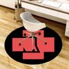 1pz Tappeto Rotondo Simbolo Croce Rossa, Realizzato in Poliestere, Perfetto per Decorare Sedie da Ufficio, Soggiorni, Un Tappeto Decorativo Vivace