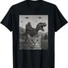 Cat Selfie with Bigfoot Riding T-rex Dinosaur Alien UFO Men Women Kids T-Shirt