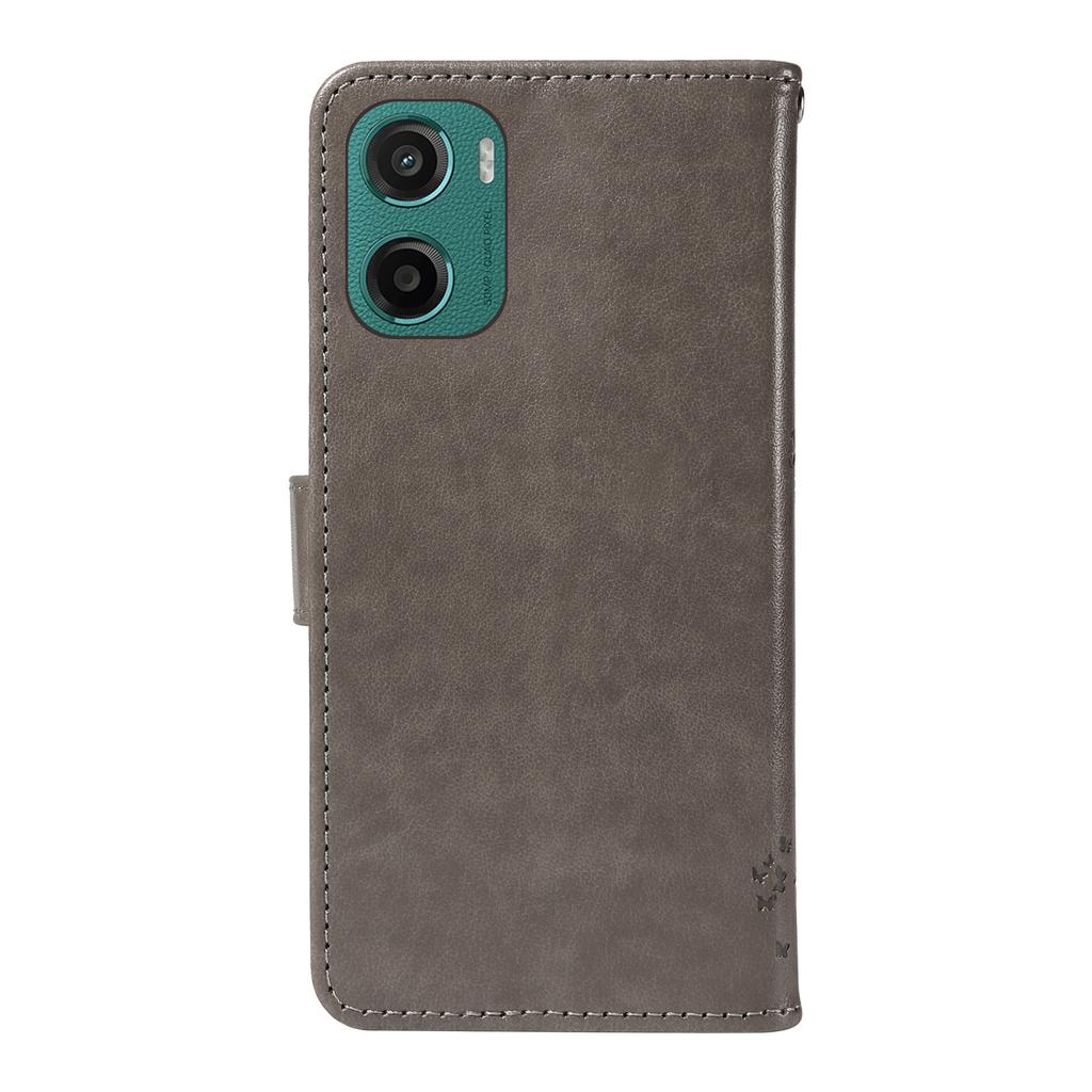 For Motorola Moto G05 4G Phone Case with Stand Cat Tree Pattern Leather Wallet Mobile Cover