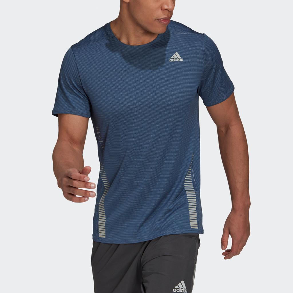 Adidas Premium Reflective Running Short Sleeve T-Shirt Men Tops Tech-Blue H32557
