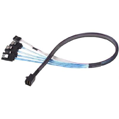 MiniSAS Host SFF-8643 To 4SATA Backplanes Cable, 0.5M with Sideband for Enhances Data Integrity