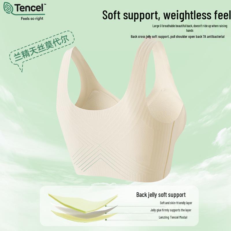 60-Count Lan Jing Modal Seamless Underwear for Women with Large Breasts: Invisible Bra with Wide Shoulders, Beautiful Back, Sports Style.