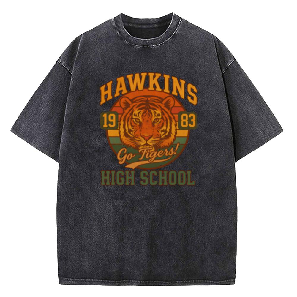Quality Cotton Acid T Shirt American TV Series Stranger Vintage Washed Movie T-shirt ELEVEN 11 for Men Women
