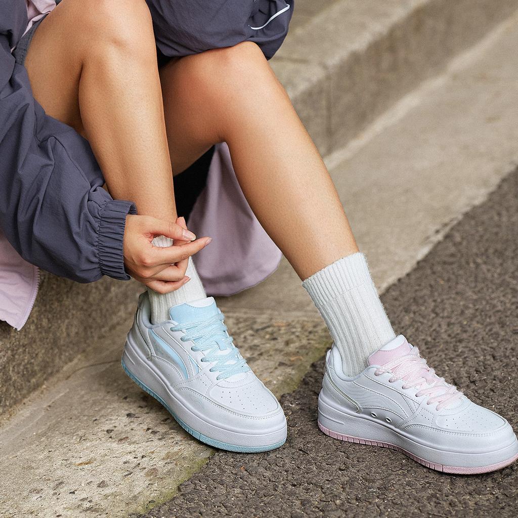 Disney X Li Ning Kočka Marie Módní Univerzální Tenisky Dámské Tenisky Bílá Růžová Modrá AGCT382-7