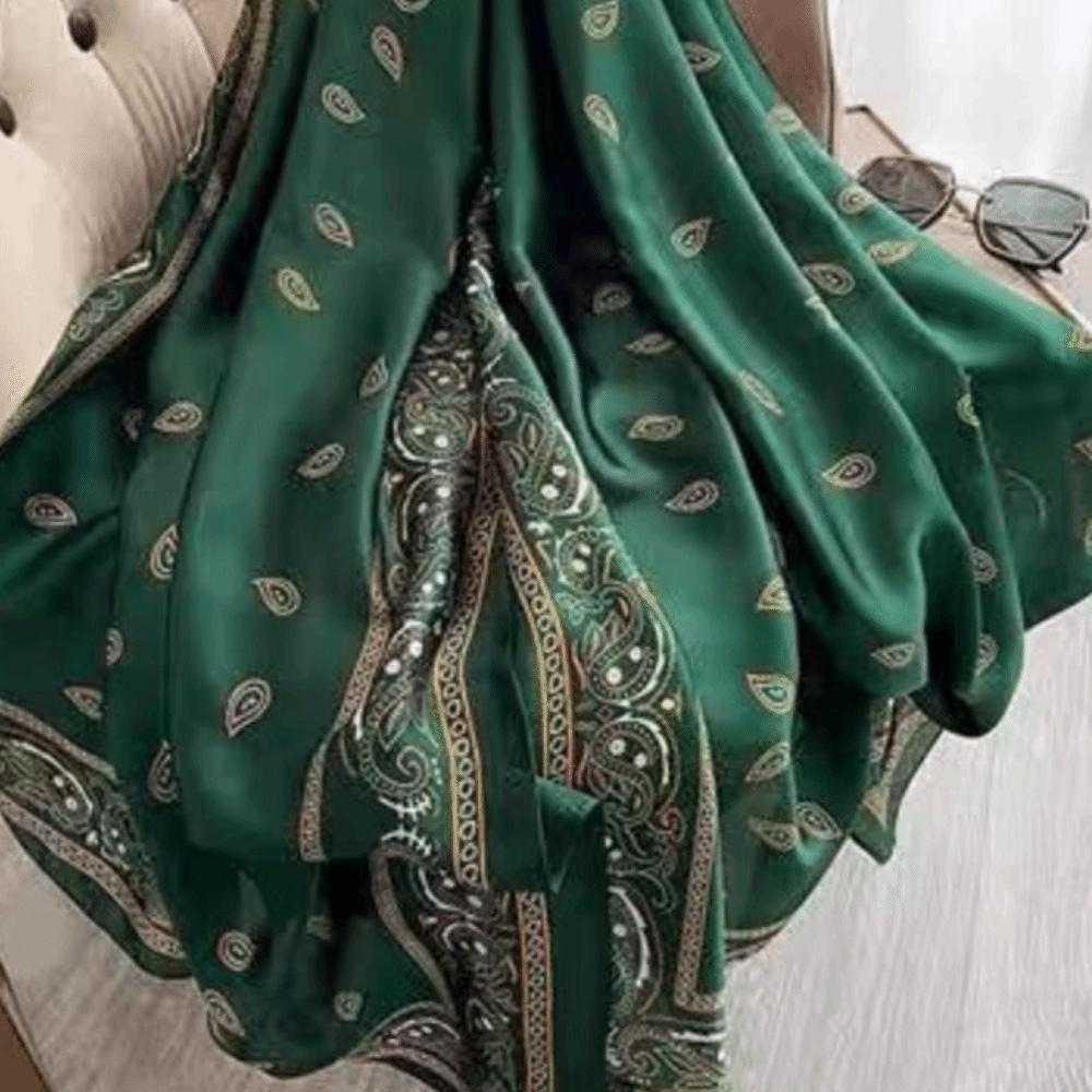 Flower Silk Scarf Shawls Sunscreen Lady Wraps Fashion Mesh Neck Scarves Party