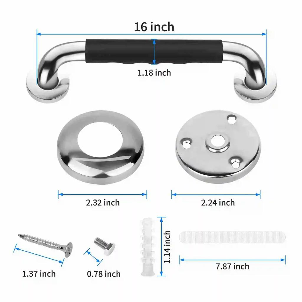 1 Stück Haltegriff für Badewannen und Duschen 304 Edelstahl Silikon Anti-Rutsch Badezimmer Sicherheitsgriff für ältere Menschen