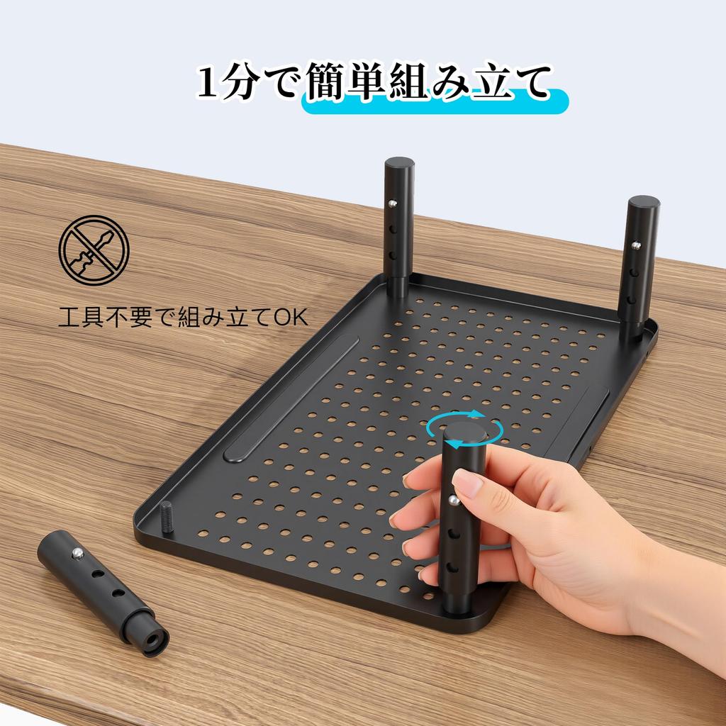 BONTEC Monitor Desktop Height Adjustment Width 20kg Load Holds 2 Black Stand, Stand, 3-Stage (100, 120, 140mm), 36.8cm, Capacity, Monitors,
