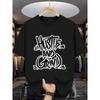 European Size Men'S Casual Crew Neck T-Shirt with "Hustle and Grind" Graphic Print, Lightweight Cotton, Summer Streetwear for Adults