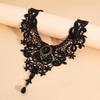 Fashion New Vintage Gemstone Black Lace Beads Choker Gothic Steampunk Style Stonego Gothic Collar Necklace ( Pack of 1/2)