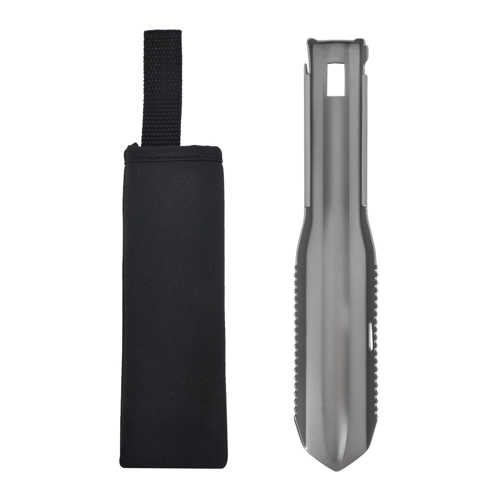 

Hnonoxy Титановая ручная лопата Лопата Походный рюкзак Сверхлегкая титановая ручная лопата Походная кельма с чехлом для переноски для копания Многоцелевая серебряный