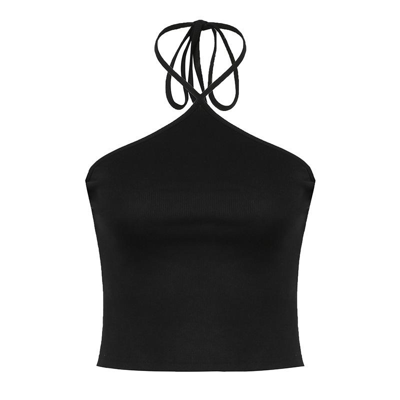 European and American Retro Neck Hanging Suspender Sexy Backless Slim Fit Vest